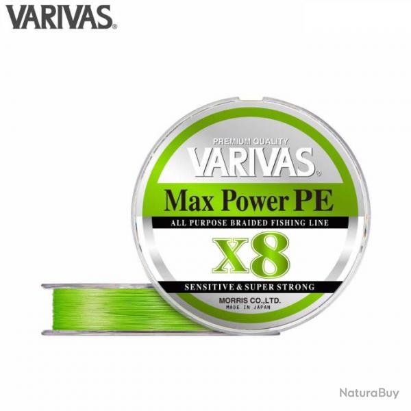 Ligne Tresse Varivas Max Power PE X8 Lime Green PE 1.2