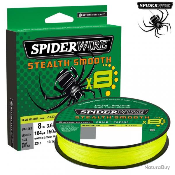 Ligne Tresse Stealth Smooth 8 Hi Vis Yellow Spiderwire 0.19mm 18kg