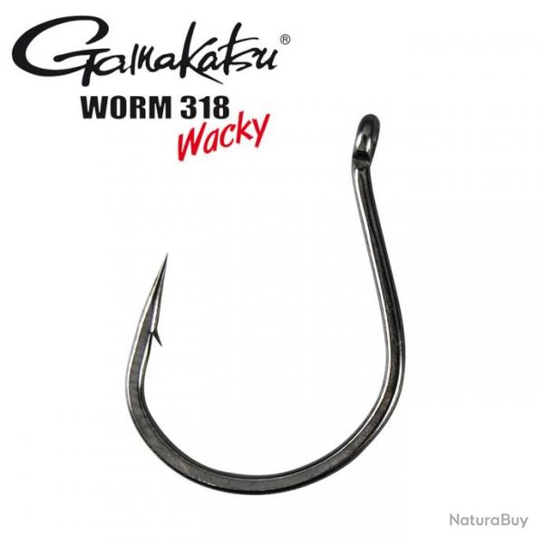 DESTOCKAGE ! Hameon Worm 318 Gamakatsu Wacky Hooks Black n 2/0