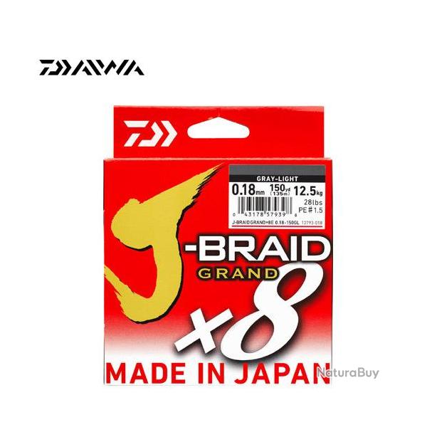 DESTOCKAGE ! Ligne Tresse Daiwa J-Braid Grand 135m Chartreuse 06/100