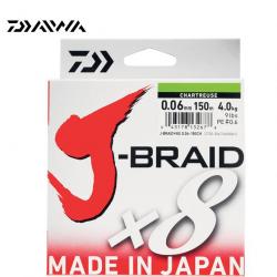 DESTOCKAGE ! Ligne Tresse Daiwa J-Braid x8 150m Chartreuse 13/100