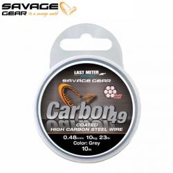 Bas de Ligne Tresse Acier Carbon49 Steelwire 10M Savage Gear Coated Grey