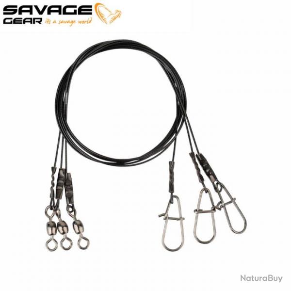 Bas de Ligne Acier Black7 Trace Savage Gear 3PCS 55lbs