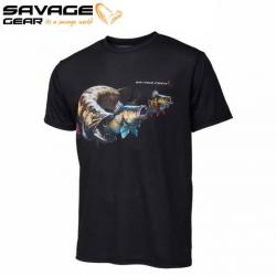 DESTOCKAGE T Shirt Savage Gear Cannibal Tee Black