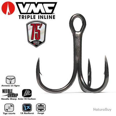 VMC 7547 Hybrid Treble 1X – Ganci Tripli Taglia 3, Confezione Da 4 – Nero, Acciaio Forgiato
