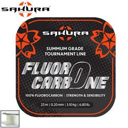 DESTOCKAGE ! Bas de Ligne Fluorocarbone Sakura 25m 0.20mm 3.10kg