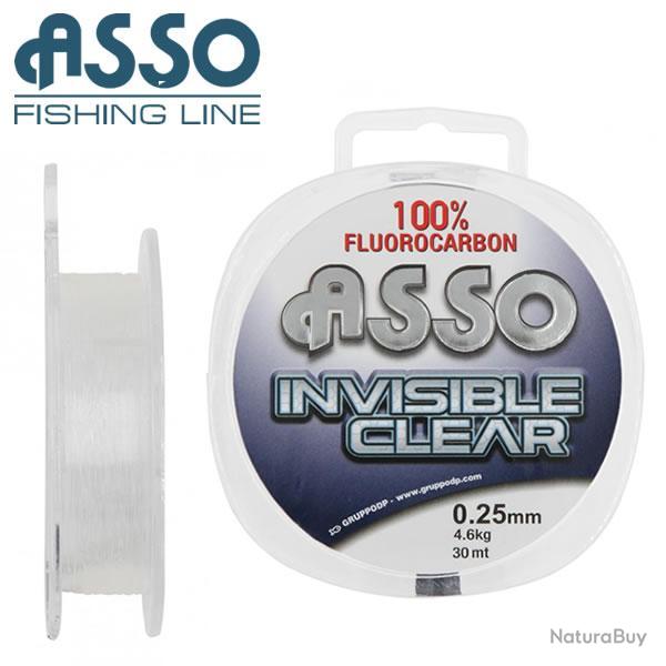 DESTOCKAGE ! Bas de Ligne Fluorocarbone Asso Invisible Clear 30m 21/100