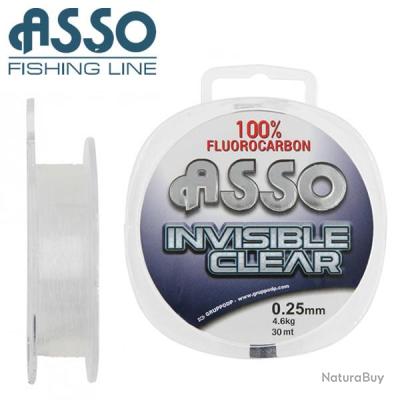 Fil Fluorocarbone High Stretch ASSO - 50 M, 100% Fluorocarbone, élastique - Pour Pêche Leurres, Traîne, Bas De Ligne