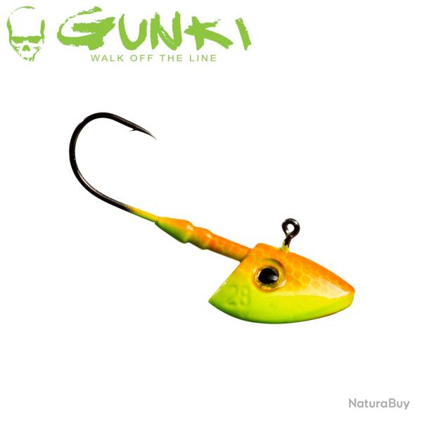 DESTOCKAGE ! Tte Plombe Gunki G'Verti Orange/ Fluo Yellow 14g Hameon 4/0