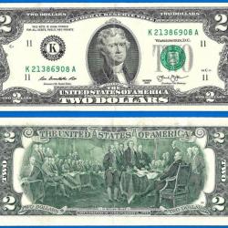Usa 2 Dollars 2013 Mint Dallas K11 Jefferson Dollar Billet Etats Unis