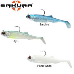 Leurre Sodium Shad 100 Sakura 100mm Jighead 14g Pearl white