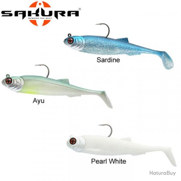 Leurre Sodium Shad 100 Sakura 100mm Jighead 14g Pearl white