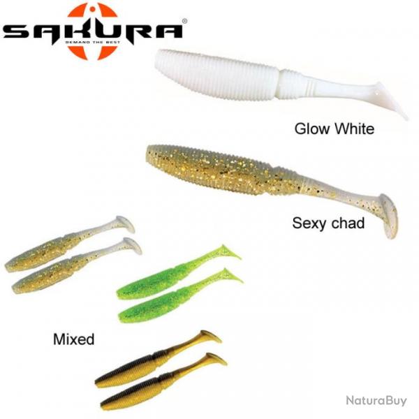 Leurre Slit Shad Evo Sakura 85 85mm  Glow White