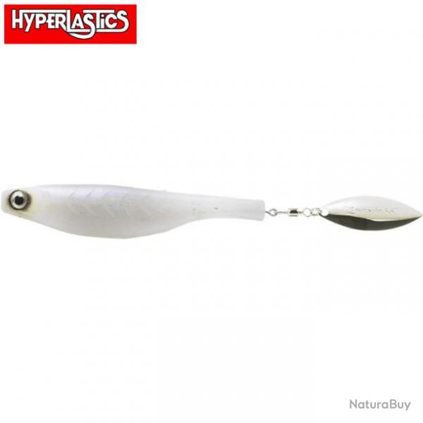 Leurre Dartspin Pro Hyperlastics Weedless 5 1/2 - 15cm White ghost - Silver