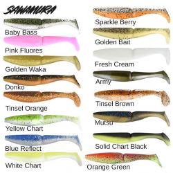 Leurre One up shad 4 Sawamura 8,4cm Green Pumpkin Chart