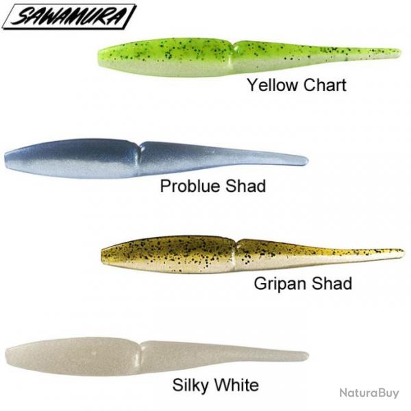 Leurre One Up Slug 4 Sawamura 10cm Silky white