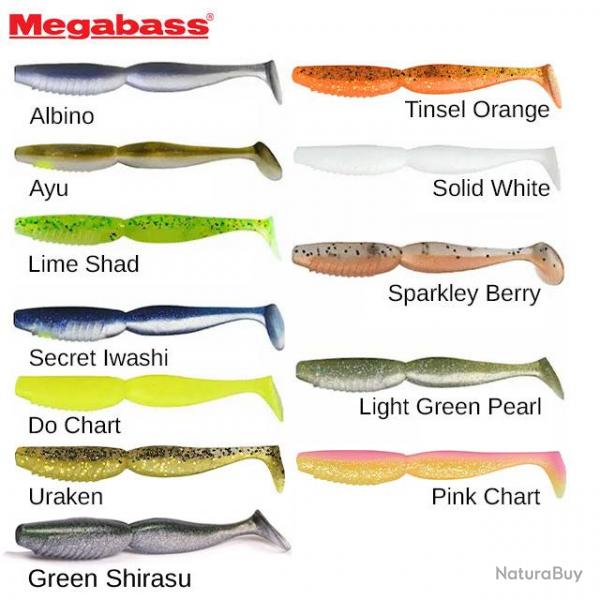 Leurre Super Spindle Worm 4 Megabass 10cm Lime shad