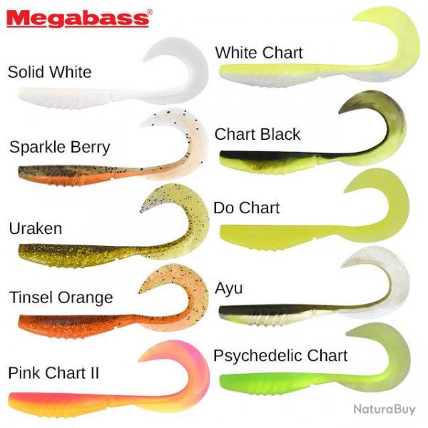 Leurre X Layer Curly 5'' Megabass 12,5cm Psychedelic chart