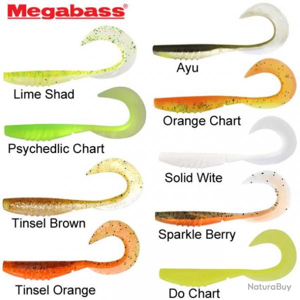 Leurre X Layer Curly 7'' Megabass (les 4) - 17cm Lime shad