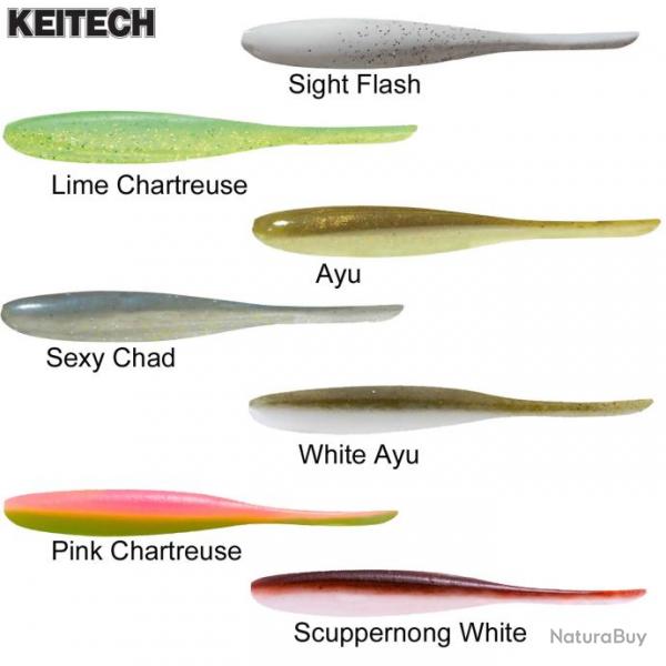 Leurre Keitech Shad impact 3 - 7,6cm Lime Chartreuse