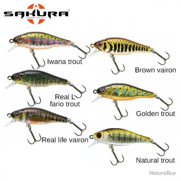 Leurre Chopsy Minnow Sakura 50 SP 50mm 4.5g Real Life Fario Trout