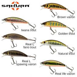 DESTOCKAGE ! Leurre Phoxy Minnow Sakura HW 62 S 62mm 6.5g Golden Trout