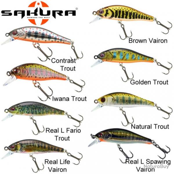 Leurre Flat Phoxy Minnow Sakura HW 50 S 50mm 6g Real Life Fario Trout