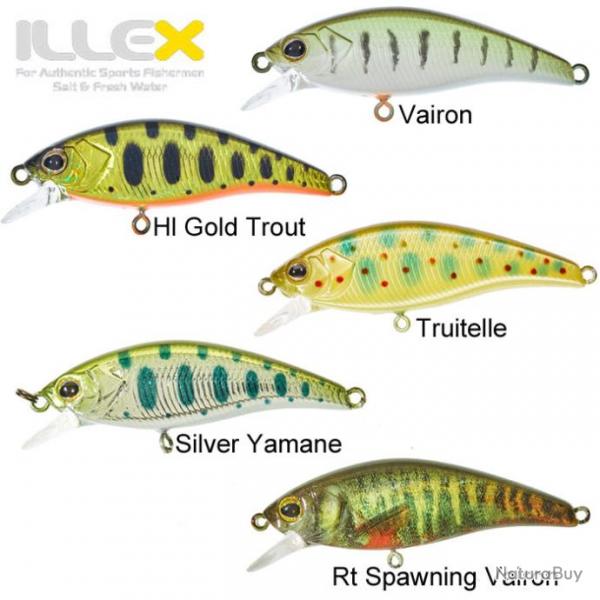 DESTOCKAGE ! Leurre Flat Tricoroll Illex 55 S - 5,5cm Hl Gold Trout