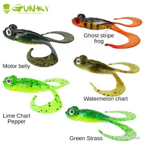 DESTOCKAGE ! Leurre Bull Frog 130 Gunki 13cm Ghost Stripe Frog