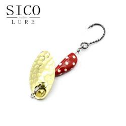 Leurre Cuillère Vibro Sico Lure 3.5g Or Rouge