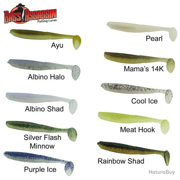 DESTOCKAGE ! Leurre Elite Shiner 4 Bass Assassin 10cm Albino Shad