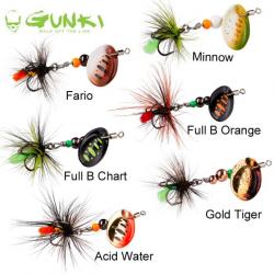 Leurre Cuiller Tournante Gunki Dots Fly 2L Full Black Orange