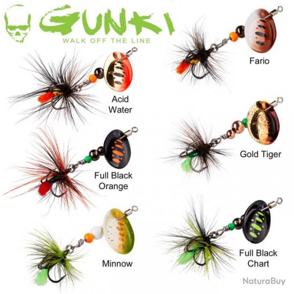 Leurre Cuiller Tournante Gunki Dots Fly 1 L Full Black Orange