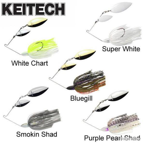 Leurre Spinnerbait Keitech Tee Bone 3/8oz 10.5g Super White