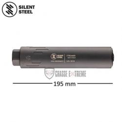 Silencieux SILENT STEEL Streamer Acier Filetage Direct 195mm Noir/ Terre Fde Cal 7.62 mm