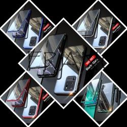 Coque Magnetique Alu Verre Trempe 2 Faces, Couleur: Au Choix, Smartphone: Galaxy S23 Plus +