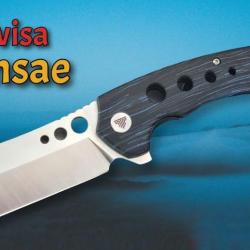 Couteau Trivisa Mensae Black/Blue Lame Cleaver Acier 154CM Manche G10 IKBS Linerlock TVTY04BB154G