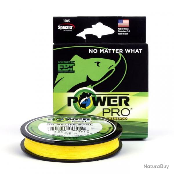 Tresse Power Pro Jaune - Bobine de 135m 10/100