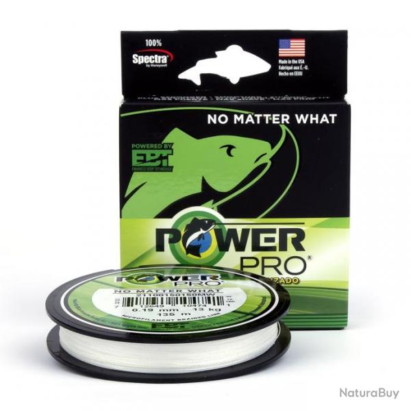 Tresse Power Pro Blanche - Bobine 135m 19/100