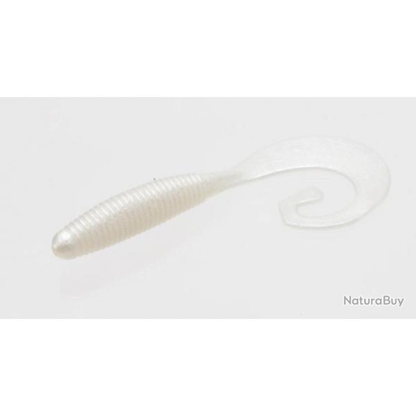 Leurre Souple Zoom Tab Tail Grub 10cm White Pearl