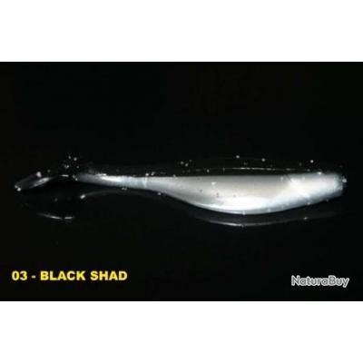 Leurre Big Bite Baits Shad 7,6cm Black Shad - Leurres souples