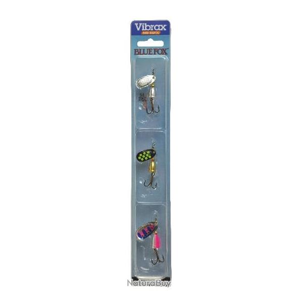 Kit Cuillers Truite Vibrax Blue Fox
