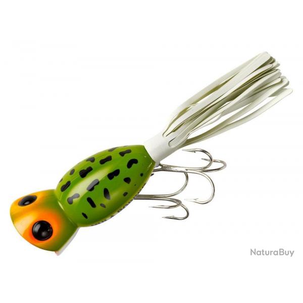 Leurre Popper Arbogast Hula Popper 4,4cm Frog White Belly