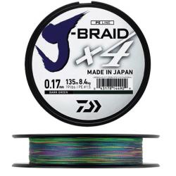 Tresse Daiwa J Braid X4 Multicolore 15/100 150m