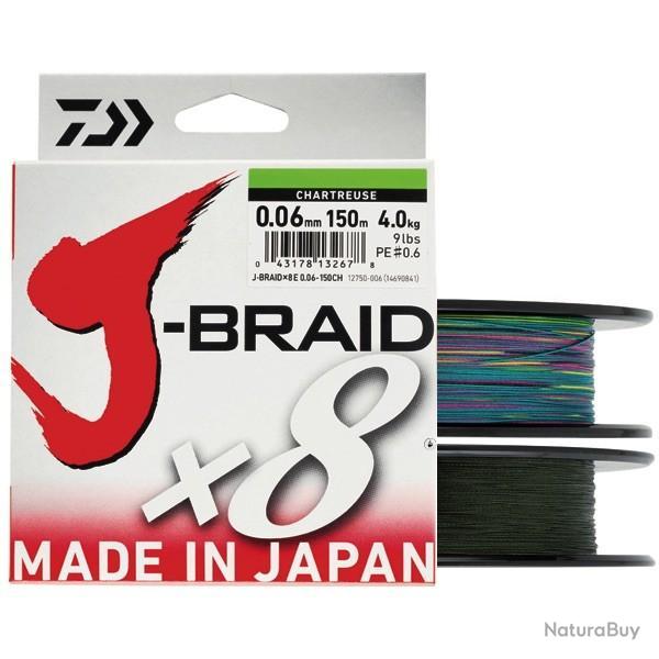 Tresse Daiwa J Braid X8 Grande Bobine Vert 13/100 3000m