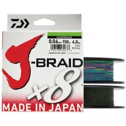 Tresse Daiwa J Braid X8 Grande Bobine 20/100 Multicolor 1500m