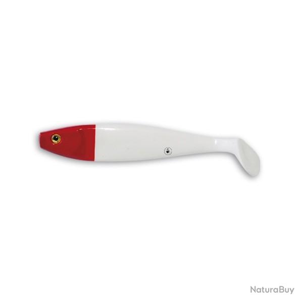 Leurre Souple Delalande Shad GT 18cm Blanc Tte Rouge