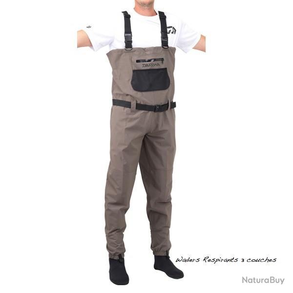 Waders Respirants Daiwa 3 Couches Chausson noprne S