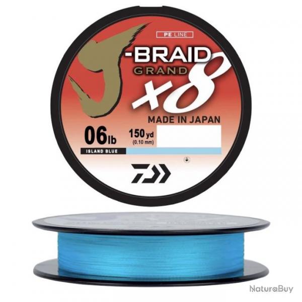 Tresse Daiwa J Braid Grand X8 135m Island Blue 10/100 150m