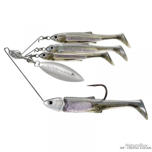 Spinnerbait Live Target Baitball Spinner Rig Large 21g 151 - Smoke Mylar Minnow